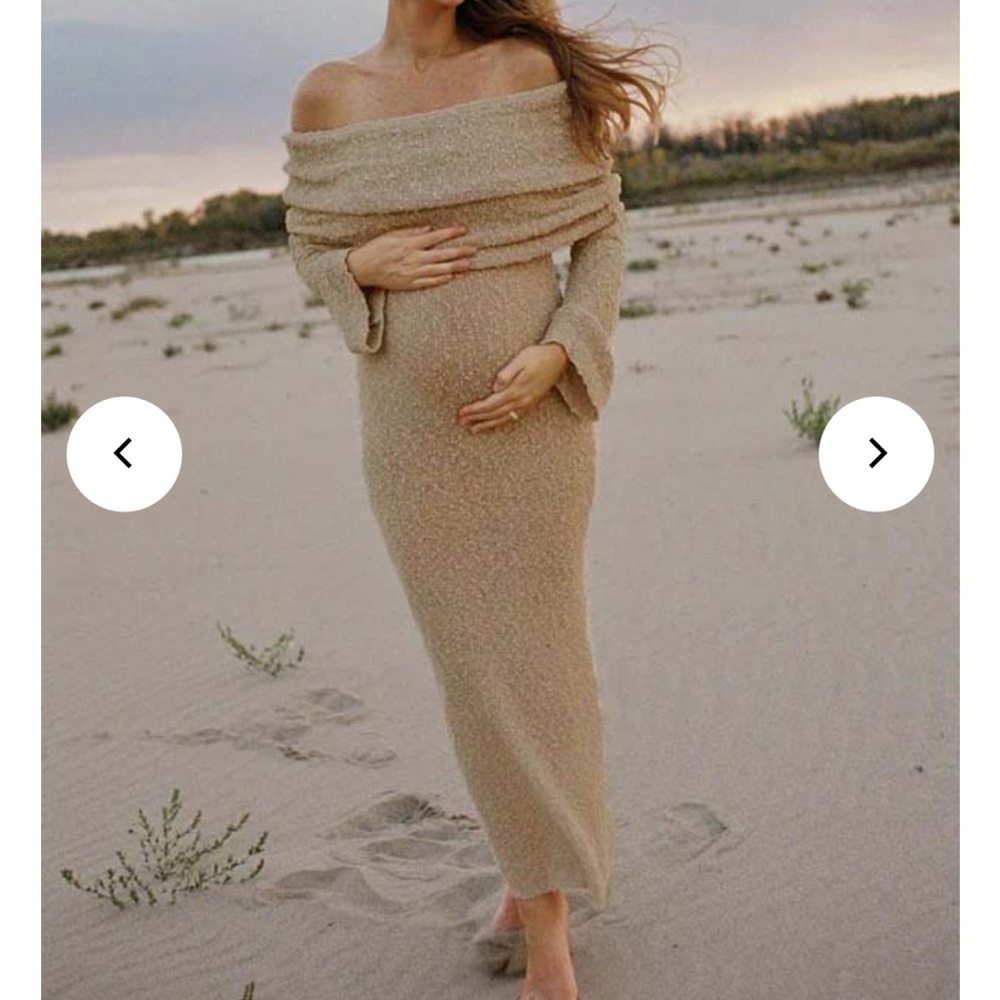 Maternity Off-Shoulder Maxi Dress
